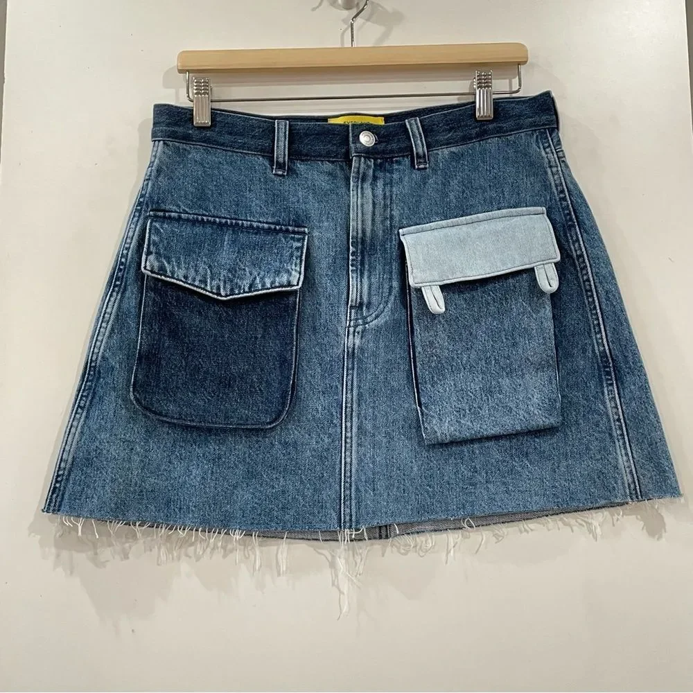 Everlane Cargo Mini Jean Skirt